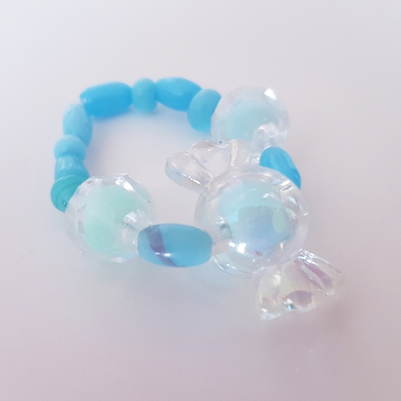 Blue Eye Candy Ring Beaded Handmade Jewelry s9-12 - Picture 11 of 12